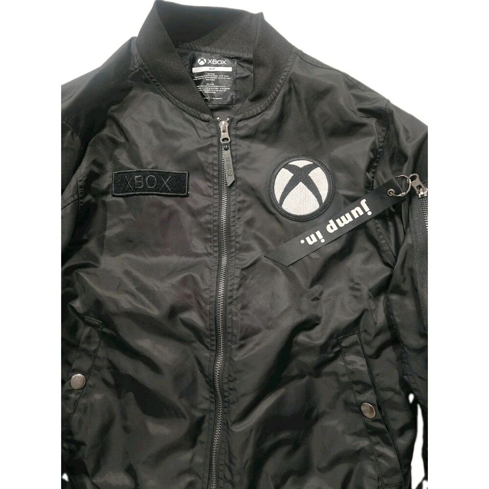 XBOX Fan Fest 2024 NO Patches Size S Black Bomber Jacket Jump In